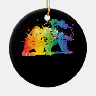 Gay Bear Pride Ceramic Tree Decoration