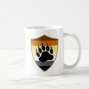 Gay Bear Pride Colours Bear Paw Shield Coffee Mug