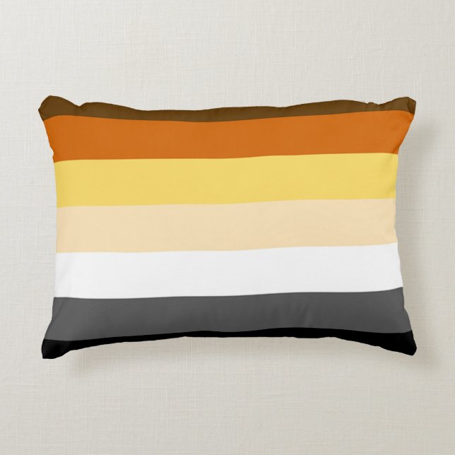 Gay Bear Pride Colours Bear Pride Flag Decorative Cushion (Front)