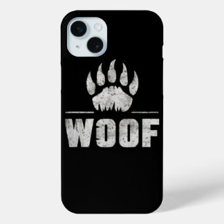 Gay Bear Pride distressed Bear Paw WOOF iPhone 15 Mini Case