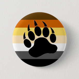 Gay Bear Pride Flag Bear Paw 6 Cm Round Badge