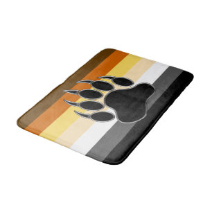 Gay Bear Pride Flag Bear Paw Bath Mat