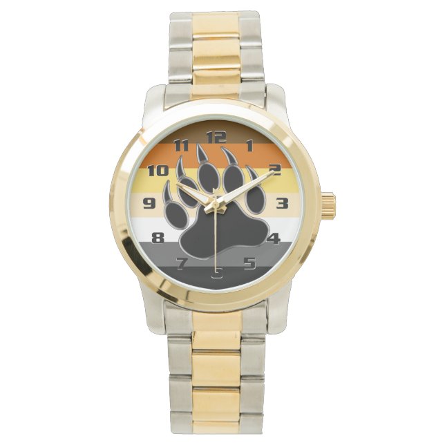 Gay Bear Pride Flag Bear Paw Watch (Front)