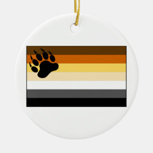 Gay Bear Pride Flag Ceramic Tree Decoration