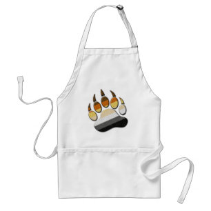 Gay Bear Pride Flag Colored Paw Symbol Standard Apron