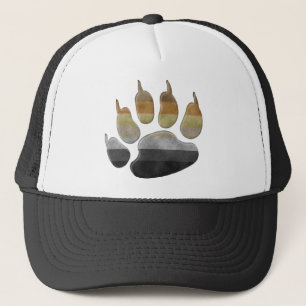 Gay Bear Pride Flag Colored Paw Symbol Trucker Hat