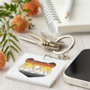 Gay Bear Pride Flag Coloured Bear Key Ring