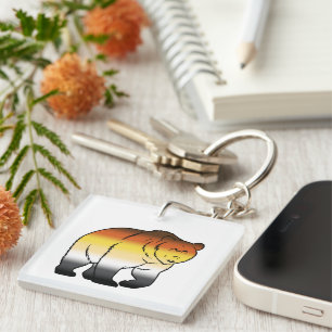 Gay Bear Pride Flag Coloured Bear Key Ring