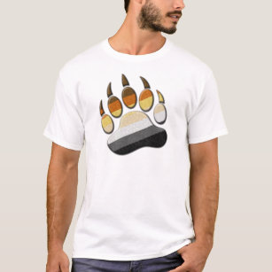 Gay Bear Pride Flag Coloured Paw Symbol T-Shirt