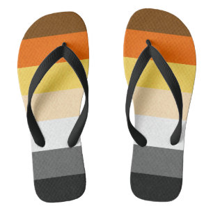 Gay Bear Pride Flag Flip Flops