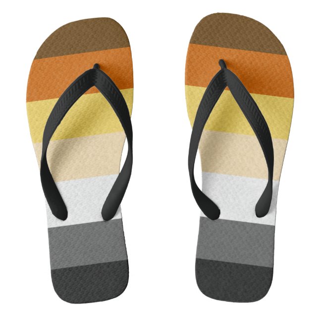 Gay Bear Pride Flag Flip Flops (Footbed)