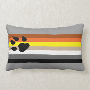 Gay Bear Pride flag pillow. Lumbar Cushion