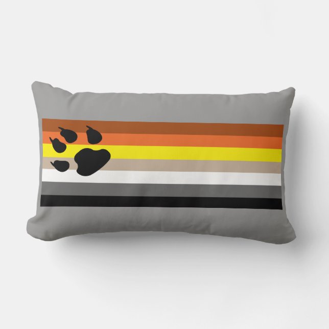Gay Bear Pride flag pillow. Lumbar Cushion (Front)