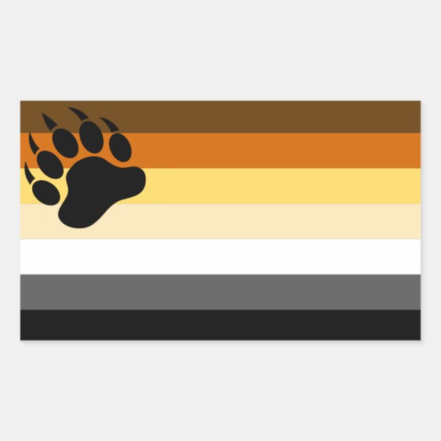 Gay Bear Pride Flag Rectangular Sticker (Front)