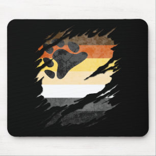 Gay Bear Pride Flag Ripped Reveal Mouse Mat