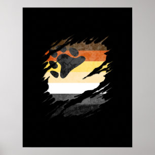 Gay Bear Pride Flag Ripped Reveal Poster