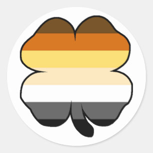 Gay Bear Pride Flag Shamrock Classic Round Sticker