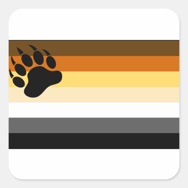 Gay Bear Pride Flag Square Sticker (Front)