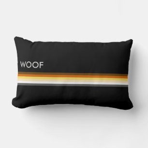 Gay Bear Pride Flag WOOF Masculine and Sleek Lumbar Cushion