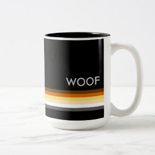 Gay Bear Pride Flag WOOF Masculine and Sleek Two-Tone Coffee Mug