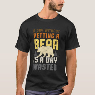 Gay Bear Pride Funny Petting a Bear Retro T-Shirt