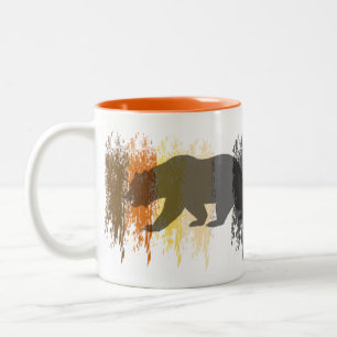 Gay Bear Pride Grunge abstract Pride Colours Two-Tone Coffee Mug
