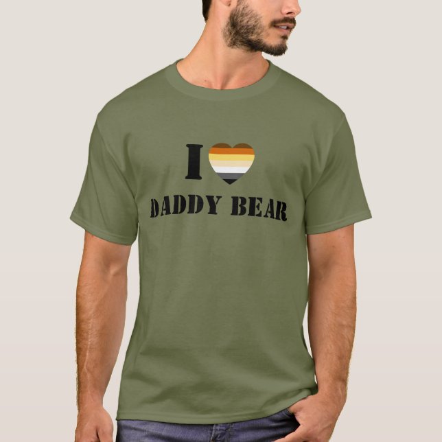 GAY BEAR PRIDE I HEART DADDY BEAR T-Shirt (Front)