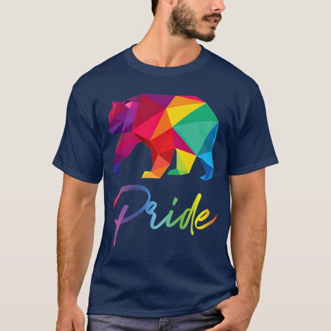 Gay Bear Pride  LGBT Rainbow Flag Pride Month T-Shirt (Front)