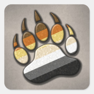 Gay Bear Pride Paw Square Sticker
