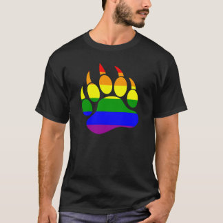 Gay Bear Pride Rainbow Flag Bear Paw T-Shirt