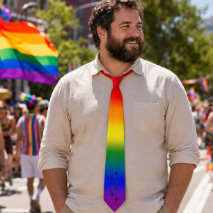 Gay Bear Pride - Rainbow Flag w/ Bear Claw Print Tie