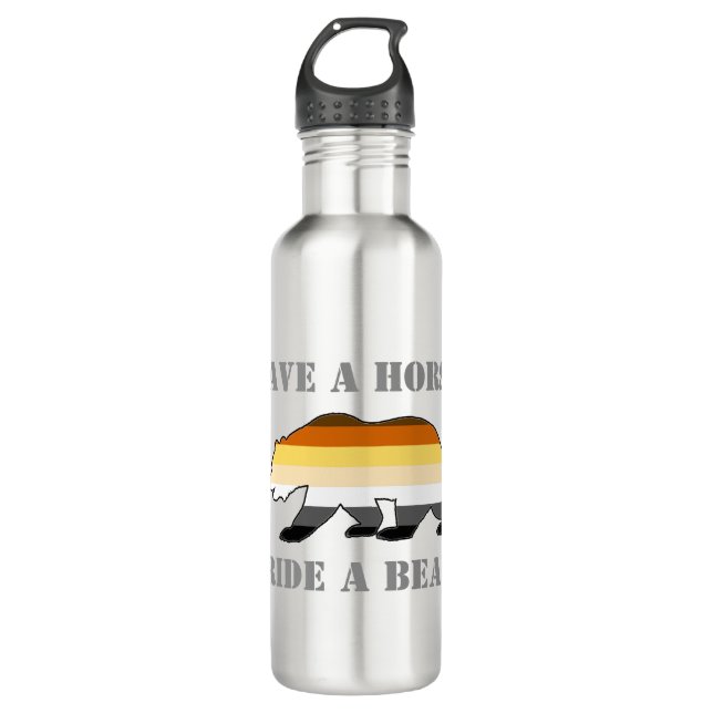 Gay Bear Pride Save A Horse Ride A Bear 710 Ml Water Bottle (Front)
