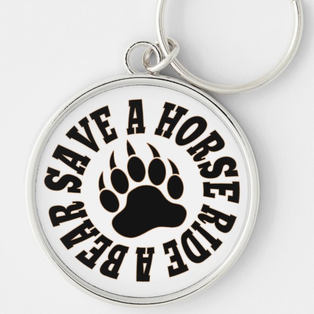 Gay Bear Pride Save A Horse Ride A Bear Keychain (Front)