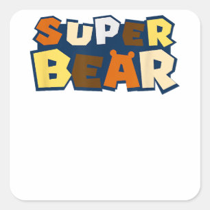 Gay bear shirt with bear pride flag super bear gay square sticker