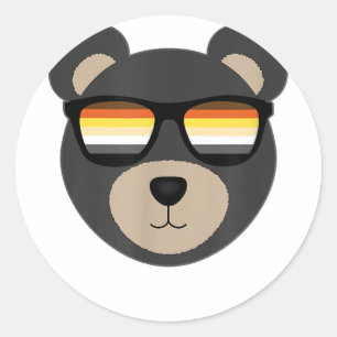 Gay Bear Sunglasses logo Classic Round Sticker