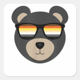 Gay Bear Sunglasses logo Square Sticker