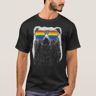 Gay bear with rainbow sunglasses lgbt gender T-Shirt