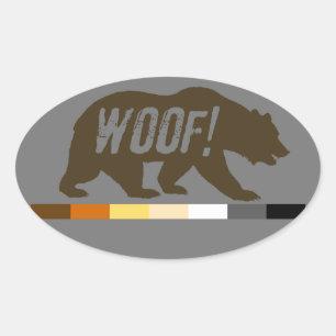 Gay Bears Pride Flag Bear Woof Oval Sticker