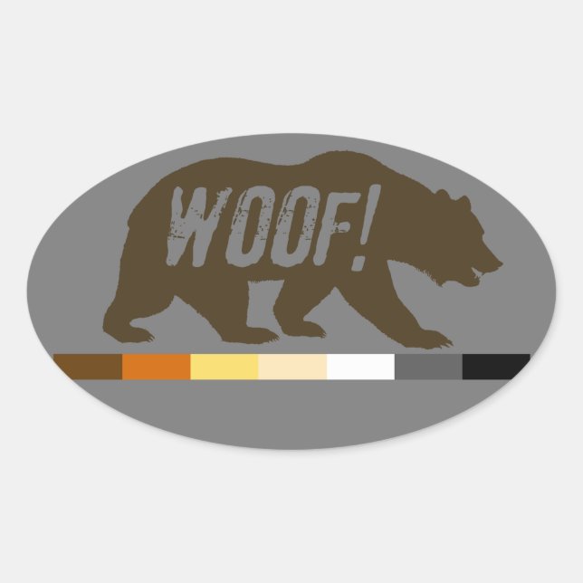 Gay Bears Pride Flag Bear Woof Oval Sticker (Front)