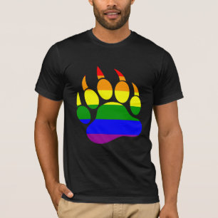 Gay Bears Pride Rainbow Flag Bear Paw T-Shirt