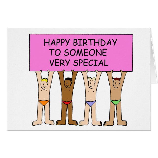 Gay Birthday Men in Underpants (Front Horizontal)