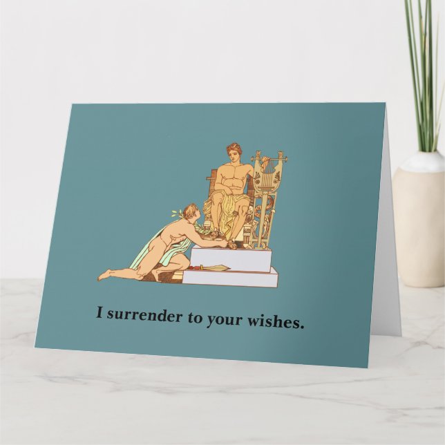 Gay Birthday Surrender to Wishes Card (Front)