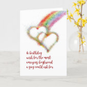 Gay Birthday Wish for Boyfriend, Hearts Card (Yellow Flower)