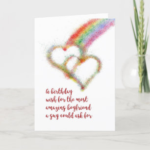 Gay Birthday Wish for Boyfriend, Hearts Card