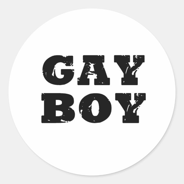 Gay Boy Classic Round Sticker (Front)
