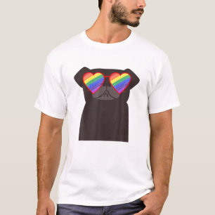 Gay Brown Pug Lover LGBTQ Pride Stuff For Teens Ra T-Shirt