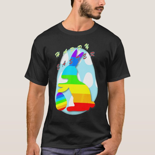 Gay Bunny Easter Day Egg Hunting Season Bunny East T-Shirt (Front)