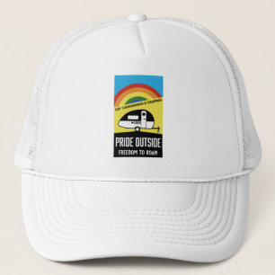 Gay caravan camping trucker hat