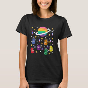 Gay Cats In Space Rainbow Pride T-Shirt
