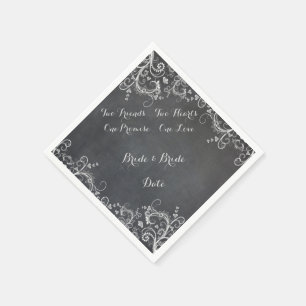 Gay Chalkboard Design Wedding Paper Napkins